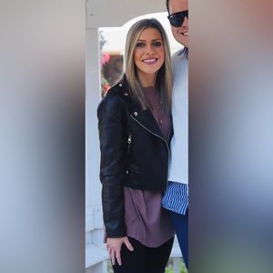 Bershka faux leather biker jacket